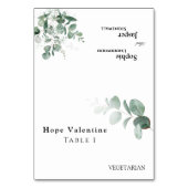 Moderne Greenery White Wedding Foldable Place Card Kaart (Voorkant)