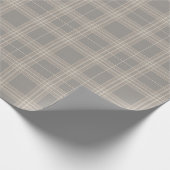 Moderne Greige en Crème Plaid Cadeaupapier (Hoek)