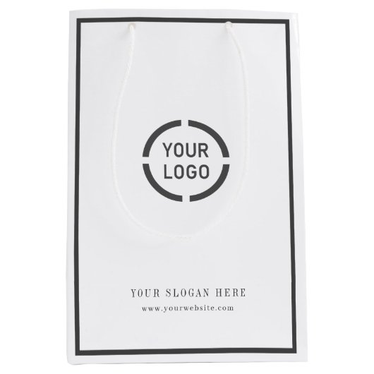 Moderne grens aangepaste logo promotionele branded medium cadeauzakje (Voorkant)