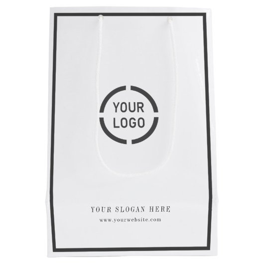 Moderne grens aangepaste logo promotionele branded medium cadeauzakje (Achterkant)