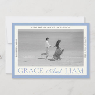 Moderne Grens Elegantie Foto Save the Date