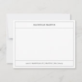 Moderne Grens Lijst Naam Adres Platte notitie Kaar Notitiekaartje (Voorkant)