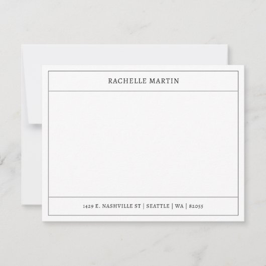 Moderne Grens Lijst Naam Adres Platte notitie Kaar Notitiekaartje (Voorkant)