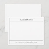 Moderne Grens Lijst Naam Adres Platte notitie Kaar Notitiekaartje (Voorkant / Achterkant)