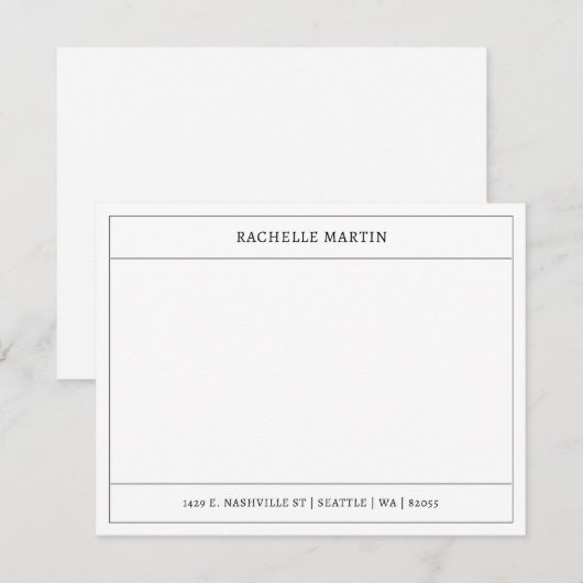 Moderne Grens Lijst Naam Adres Platte notitie Kaar Notitiekaartje (Voorkant / Achterkant)