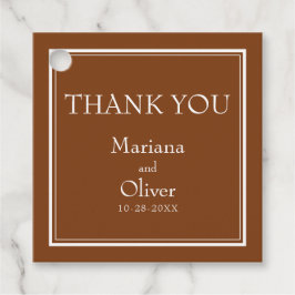 Moderne grens minimalistisch bruin bedankjes labels