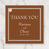 Moderne grens minimalistisch bruin bedankjes labels (Voorkant)