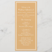 Moderne grens minimalistisch geel huwelijk programmakaart (Voorkant)