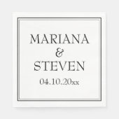 Moderne grens minimalistisch zwart-wit luiers servet (Voorkant)