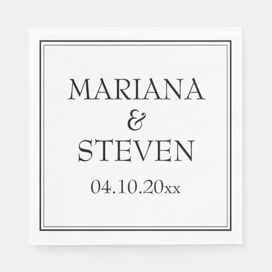 Moderne grens minimalistisch zwart-wit luiers servet (Voorkant)