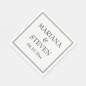 Moderne grens minimalistisch zwart-wit luiers servet (Hoek)