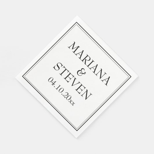 Moderne grens minimalistisch zwart-wit luiers servet (Hoek)