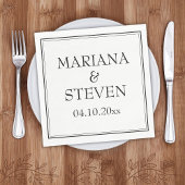 Moderne grens minimalistisch zwart-wit luiers servet