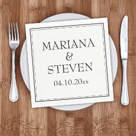 Moderne grens minimalistisch zwart-wit luiers servet