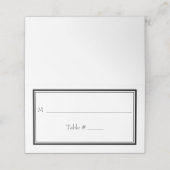 Moderne grens minimalistisch zwart withuwelijk plaatskaartje (Buitenkant ongevouwen)