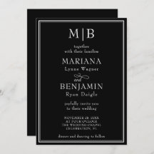 Moderne grens minimalistische zwarte bruiloft