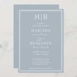 Moderne grensminimalist Boho Light Grey Wedding Kaart