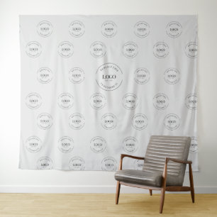 Moderne Grey Step en Repeat bedrijfslogo-evenement Wandkleed