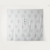 Moderne Grey Step en Repeat bedrijfslogo-evenement Wandkleed (Voorkant (horizontaal))