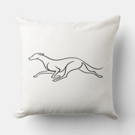 Moderne Greyhound Enkele Lijn Kunst Minimalistisch Kussen
