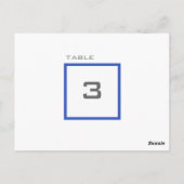 Moderne Grid Blue Wedding Reception Table Numbers Briefkaart (Achterkant)