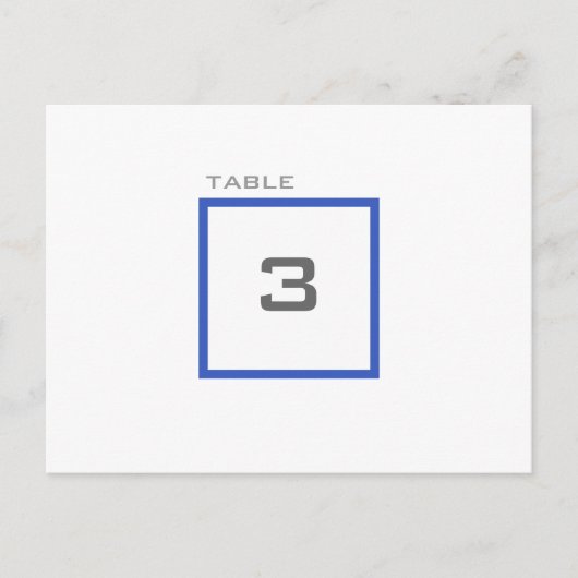 Moderne Grid Blue Wedding Reception Table Numbers Briefkaart (Voorkant)