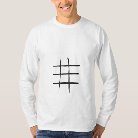 Moderne Grid Design Lange Mouw voor Stijlvol Comfo T-shirt (Voorkant)