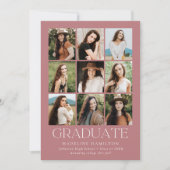 Moderne Grid Stusty Roos 9 Fotogradatie Partij Kaart (Voorkant)