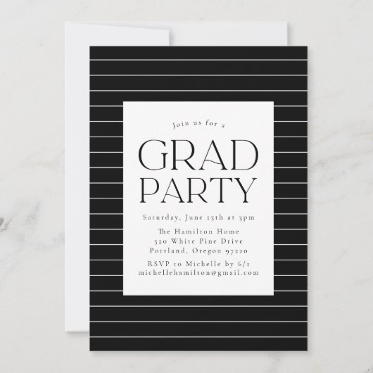 Moderne Grid White 9 Fotocollage Graduparty Kaart (Achterkant)