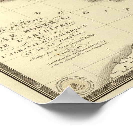 Moderne Griekse eilanden, Albanië, Macedonië Poster (Hoek)