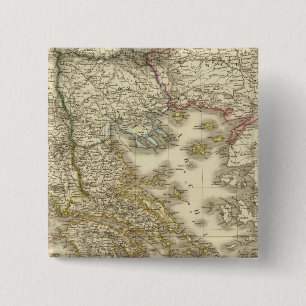 Moderne Griekse eilanden, Albanië, Macedonië Vierkante Button 5,1 Cm