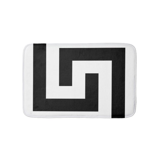 Moderne Griekse Key Simple Black Badmat (Voorkant)