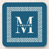 Moderne Griekse monogram monogram legante Lijst Bier Onderzetter (Voorkant)