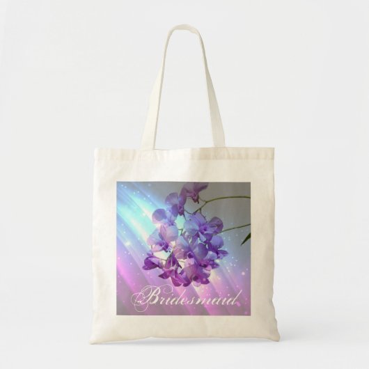 moderne griepachtige lila orchidee bridesmaïde orc tote bag (Voorkant)