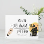 Moderne Griezelfeestelijke Housewarming Doodle Fee Kaart (Staand voorkant)