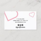 Moderne griezelige zwarte en roze nagellak visitekaartje (Achterkant)