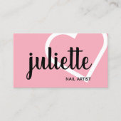 Moderne griezelige zwarte en roze nagellak visitekaartje (Voorkant)