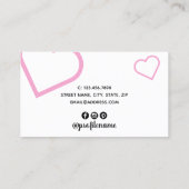 Moderne griezelige zwarte en roze nagellak visitekaartje (Achterkant)