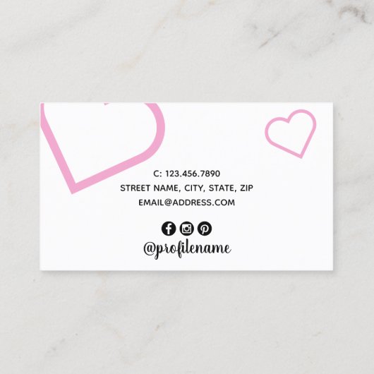 Moderne griezelige zwarte en roze nagellak visitekaartje (Achterkant)