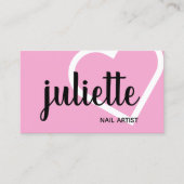 Moderne griezelige zwarte en roze nagellak visitekaartje (Voorkant)