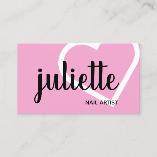 Moderne griezelige zwarte en roze nagellak visitekaartje (Voorkant)