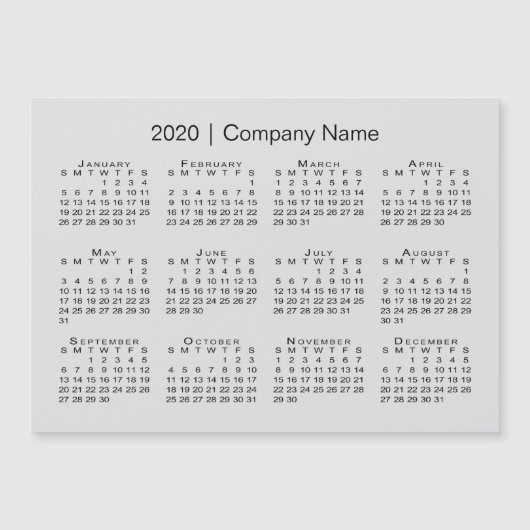 Moderne Grijs 2020 Kalender met de Naam van het Be (Voorkant)