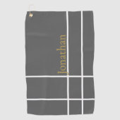 Moderne grijs en goud minimalistische aangepaste n golfhanddoek (Voorkant)