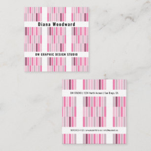 Moderne Grijs en Roze Geometrisch  Vierkante Visitekaartje