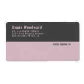 Moderne Grijs en Roze Geometrische Verzending Etiket (Voorkant)