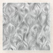 Moderne Grijs en Witte Kunst Beverage Coaster Glazen Onderzetter (Voorkant)