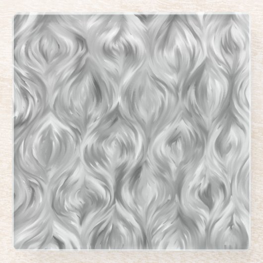 Moderne Grijs en Witte Kunst Beverage Coaster Glazen Onderzetter (Voorkant)