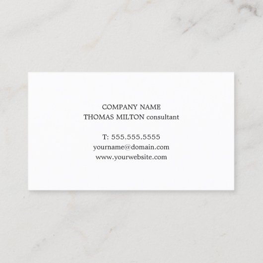 Moderne Grijs Faux Metaal Zwart Consultant Visitekaartje (Achterkant)