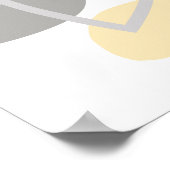Moderne Grijs Gele Abstract Patroon Poster (Hoek)