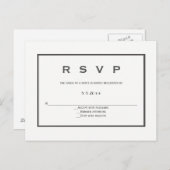 Moderne grijs grens bruiloft RSVP briefkaarten (Voorkant / Achterkant)
